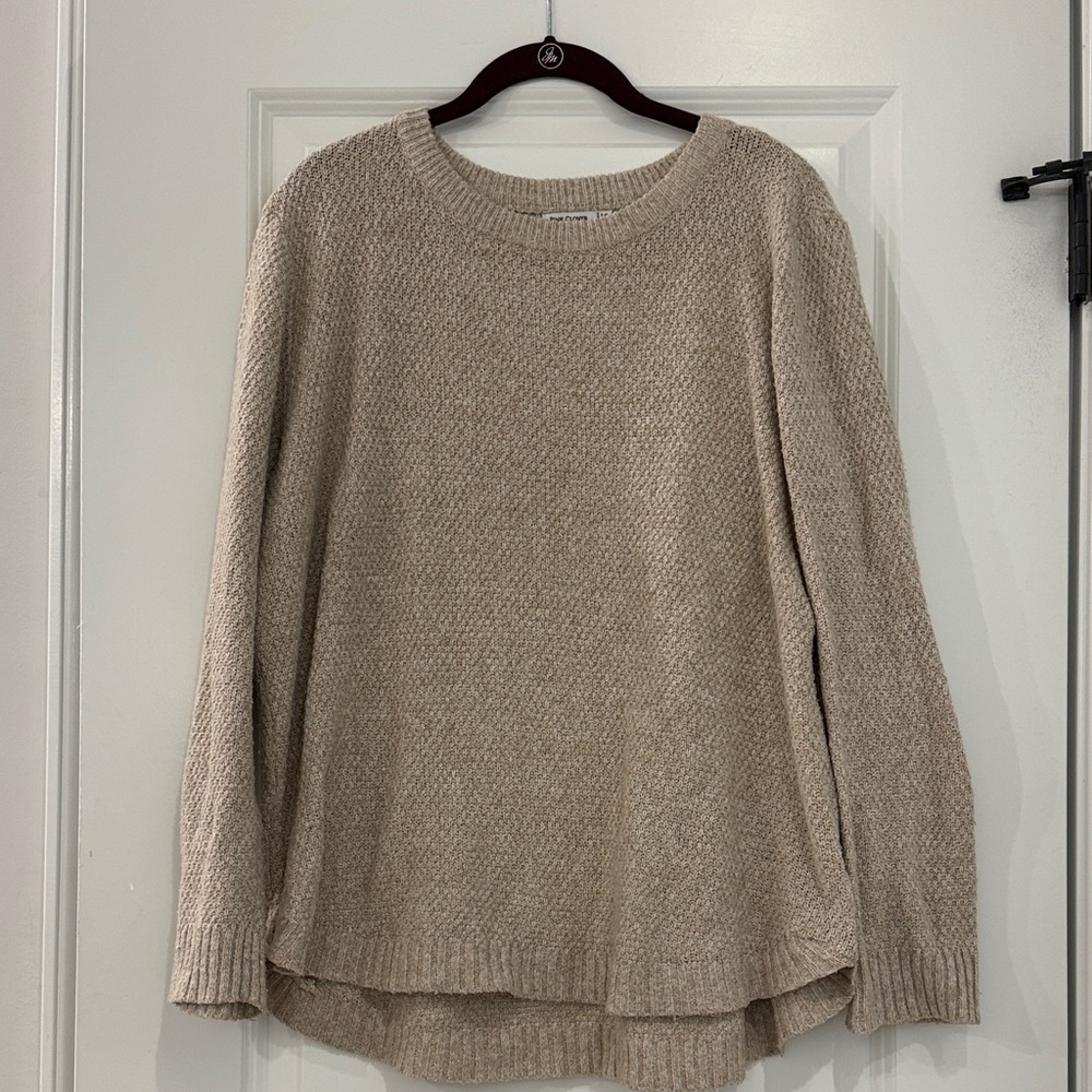 Pink Clover Tan Crew Neck Sweater